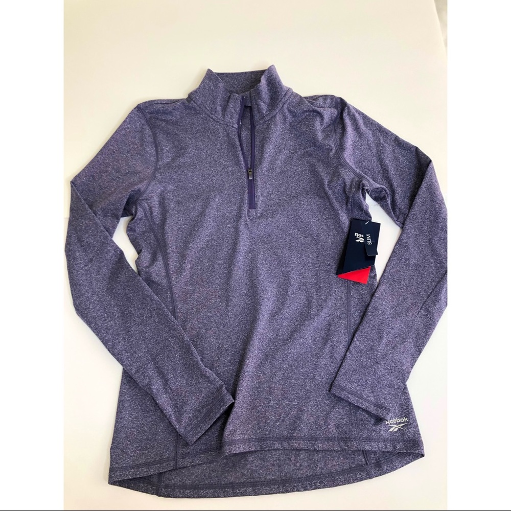 Reebok Women’s Long Sleeve Quarter Zip-up Pullover Athletic Top
